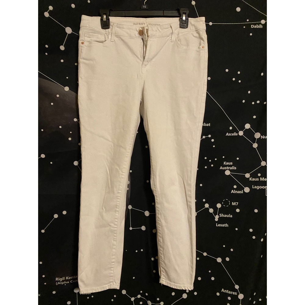 Old Navy Rockstar Size 10 White Jeans